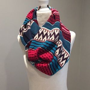 Multi Color Knit Infinity Scarf